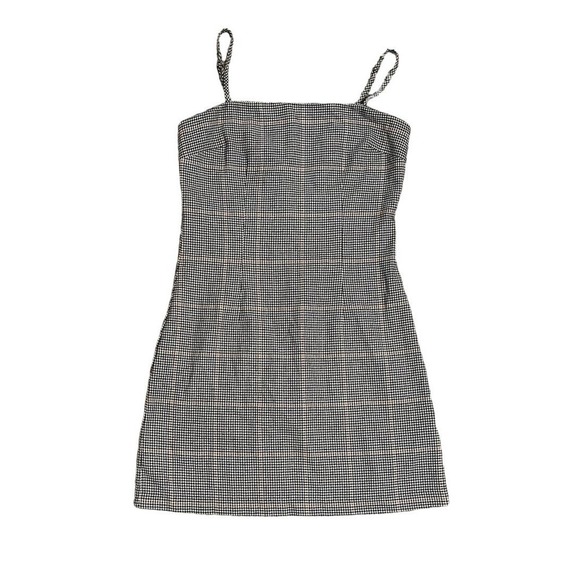 Forever 21 Women Small Plaid Houndstooth Bodycon Dress Square Neck - Picture 1 of 4